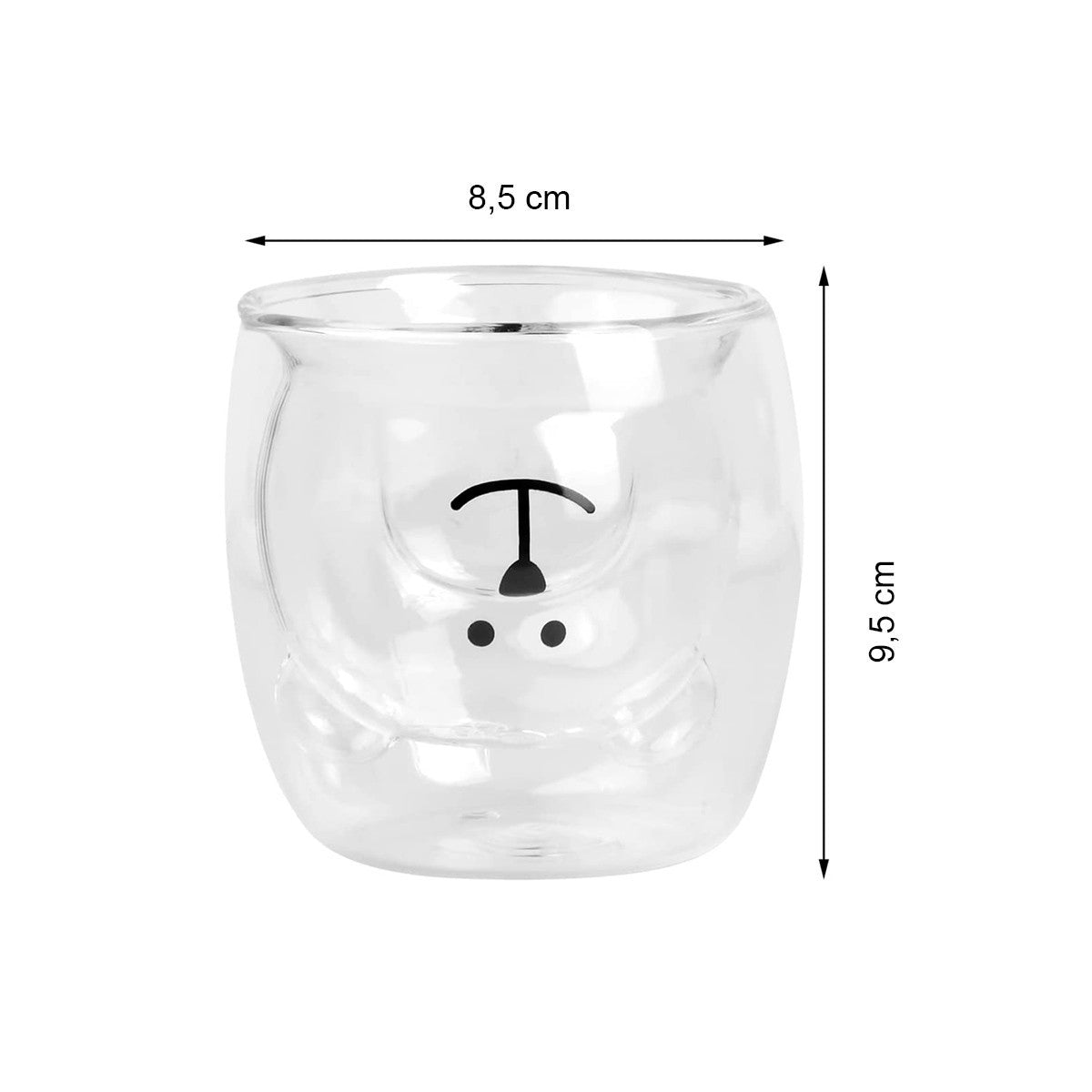 Set 2 Vasos doble Cristal de 250 ml de Oso