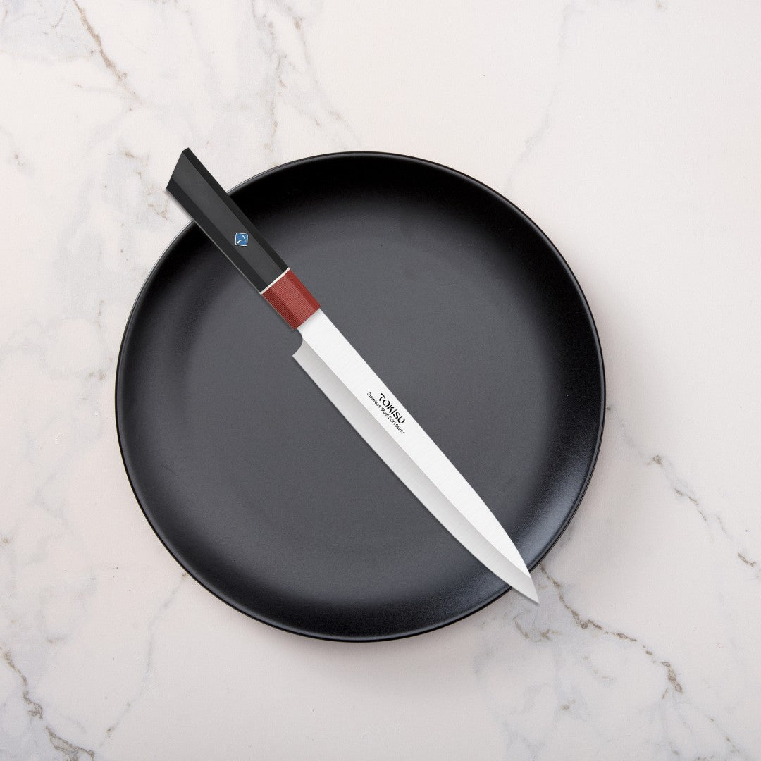 Cuchillo Cocina Profesional TOKYSU - Cuchillos Cocina Japones YANAGIBA de Acero Inoxidable de 67 capas 23 cm- Mango G10