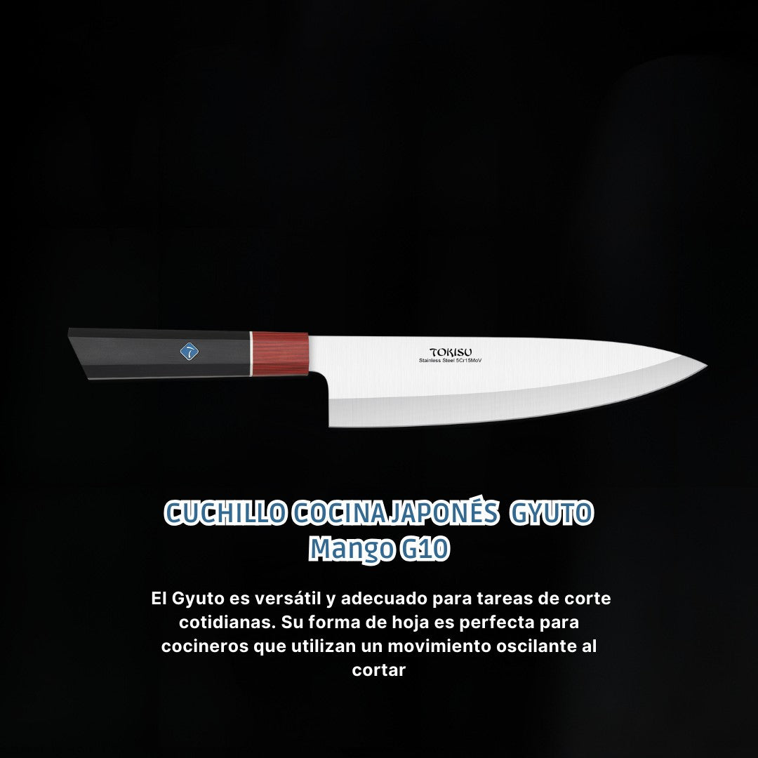 Cuchillo Cocina Profesional TOKYSU - Cuchillos Cocina Japones GYUTO de Acero Inoxidable de 67 capas 21,5 cm- Mango G10