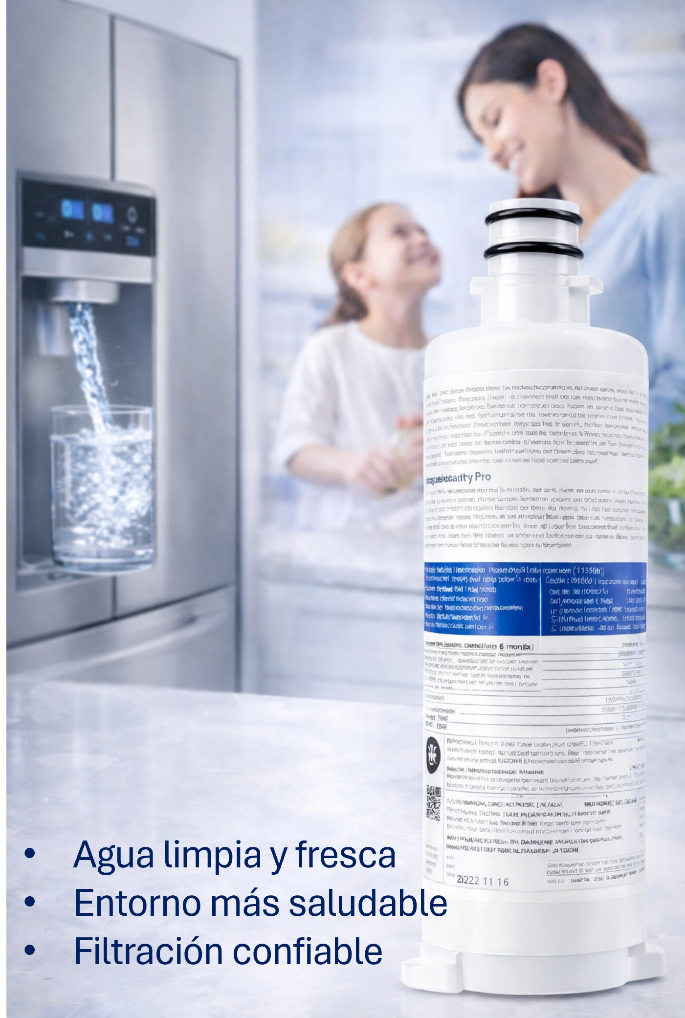 Filtro de Agua para Frigorífico Compatible con Bosch Ultra Clarity Pro BORPLFTR50 Filtro Original