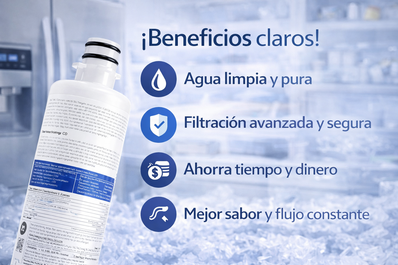 Filtro de Agua para Frigorífico Compatible con Bosch Ultra Clarity Pro BORPLFTR50 Filtro Original