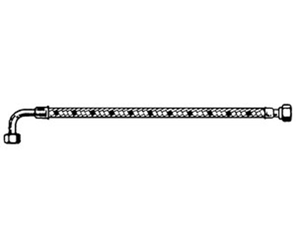 Latiguillo flexible gasóleo con codo 1/4" H x 3/8" H long. 700 mm