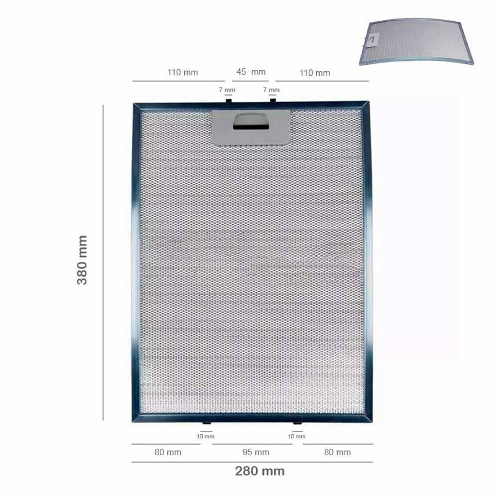 Filtro Campana Extractora TEKA C610 C620 C6420 38x28 cm (Curvado)