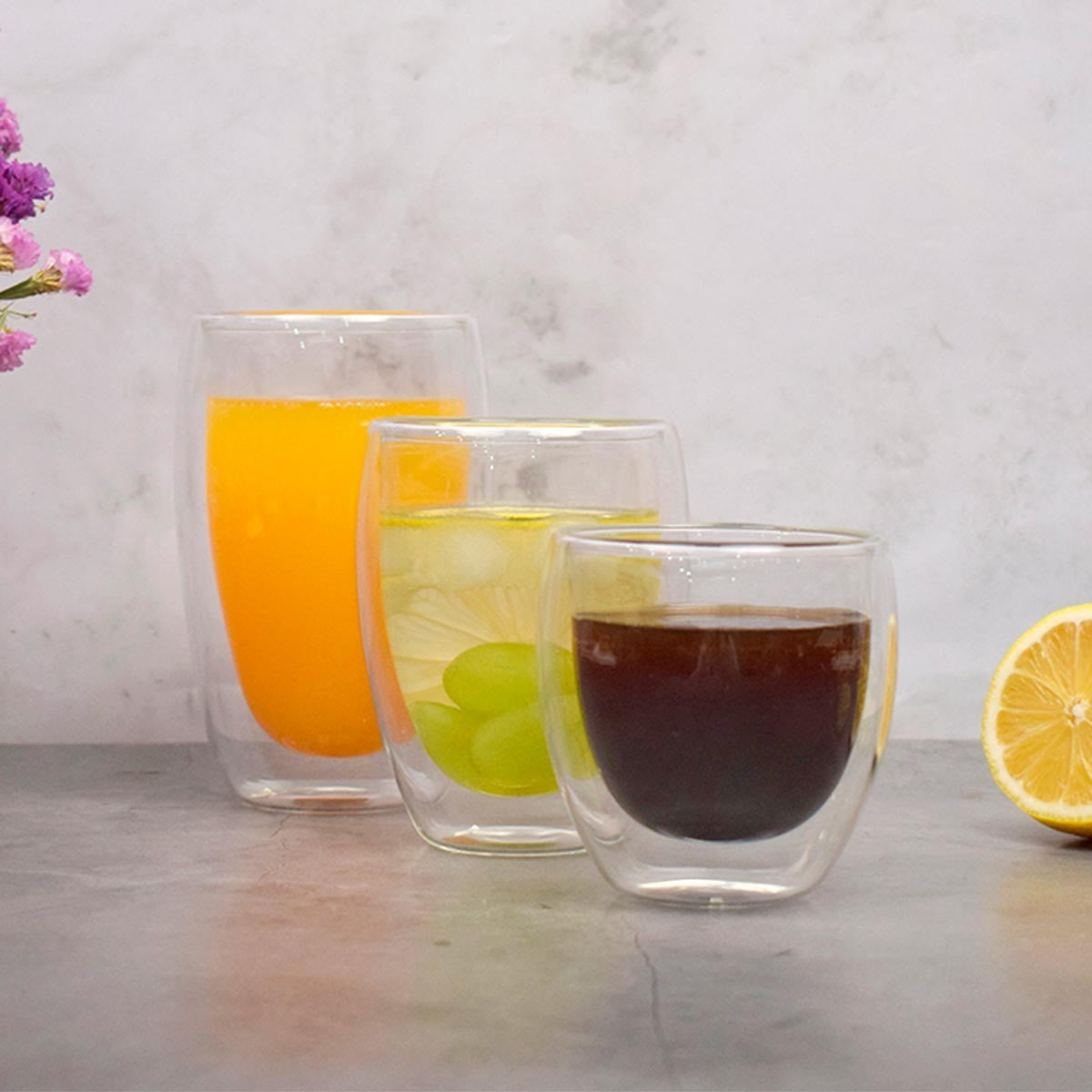 Set 4 Vasos doble Cristal de 150 ml