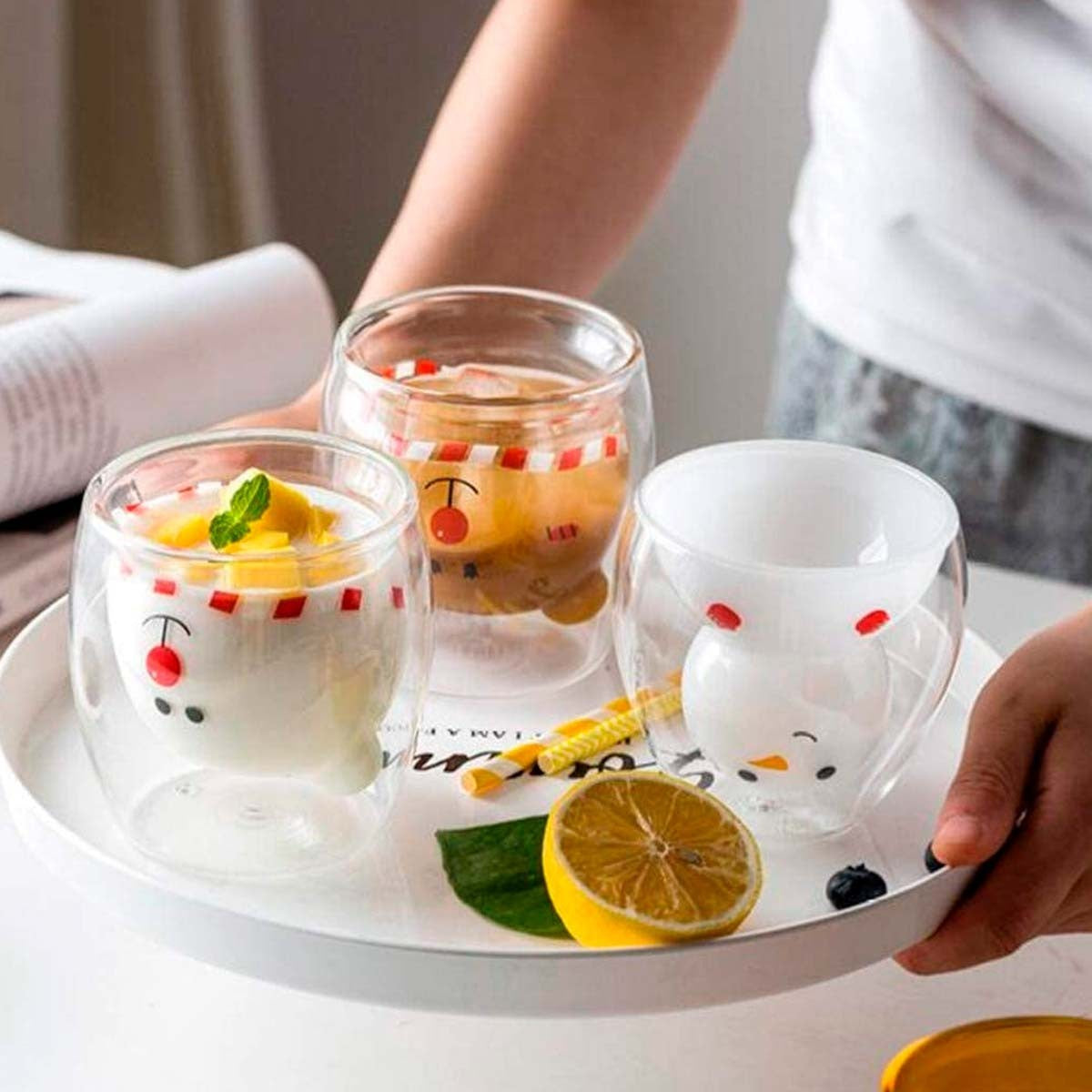 Set 2 Vasos doble Cristal de 250 ml de Oso