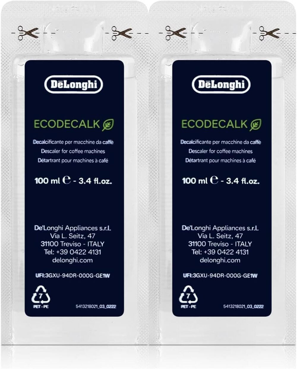 Descalcificador Universal Para Cafeteras DELONGHI 5513296011 PACK 2 x 100 ml