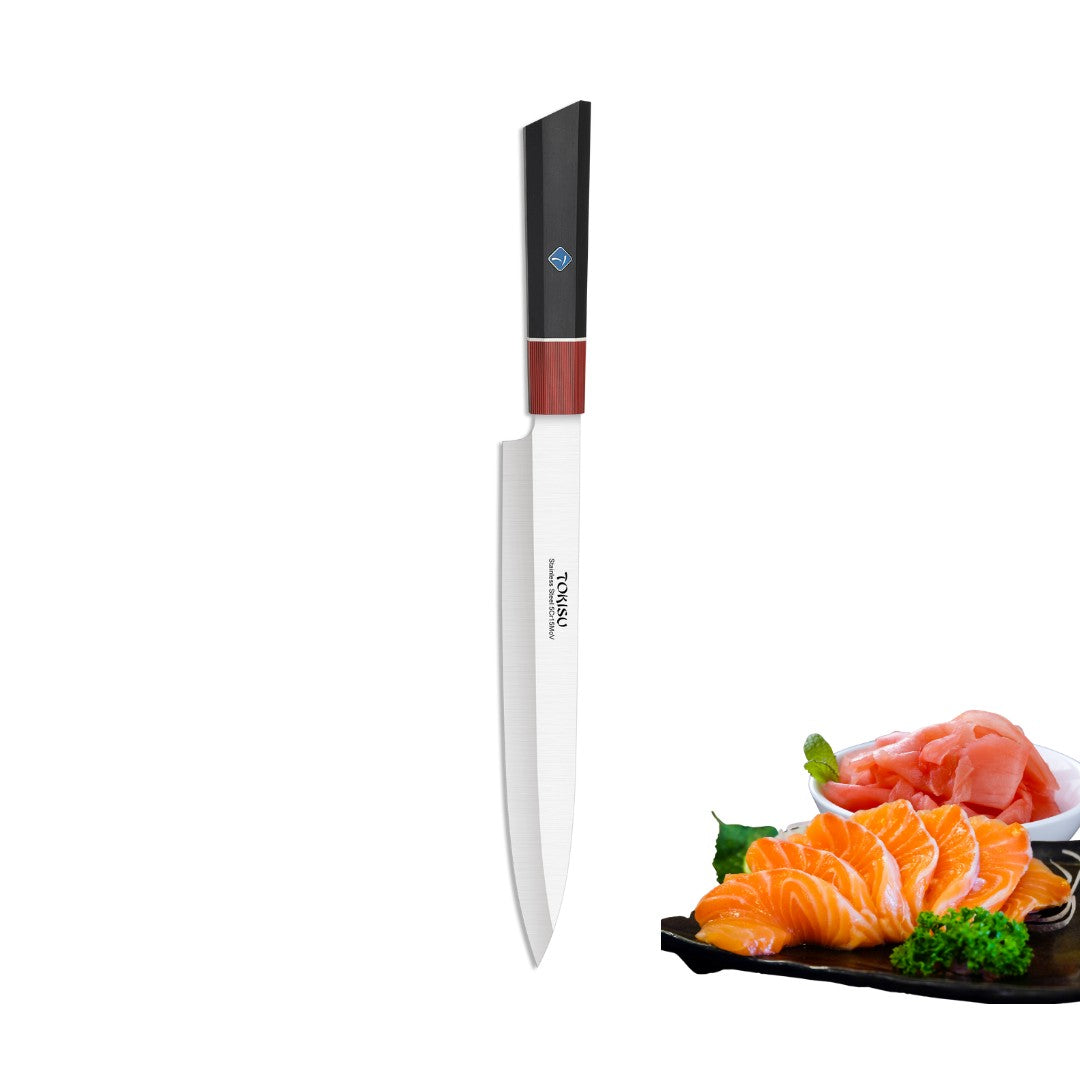 Cuchillo Cocina Profesional  TOKYSU - Cuchillos Cocina Japones YANAGIBA de Acero Inoxidable de 67 capas  23 cm-  Mango G10