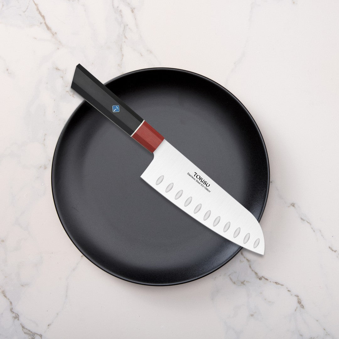 Cuchillo Cocina Profesional TOKYSU - Cuchillos Cocina Japones SANTOKU de Acero Inoxidable de 67 capas 17 cm -  Mango G10 DAMASCO