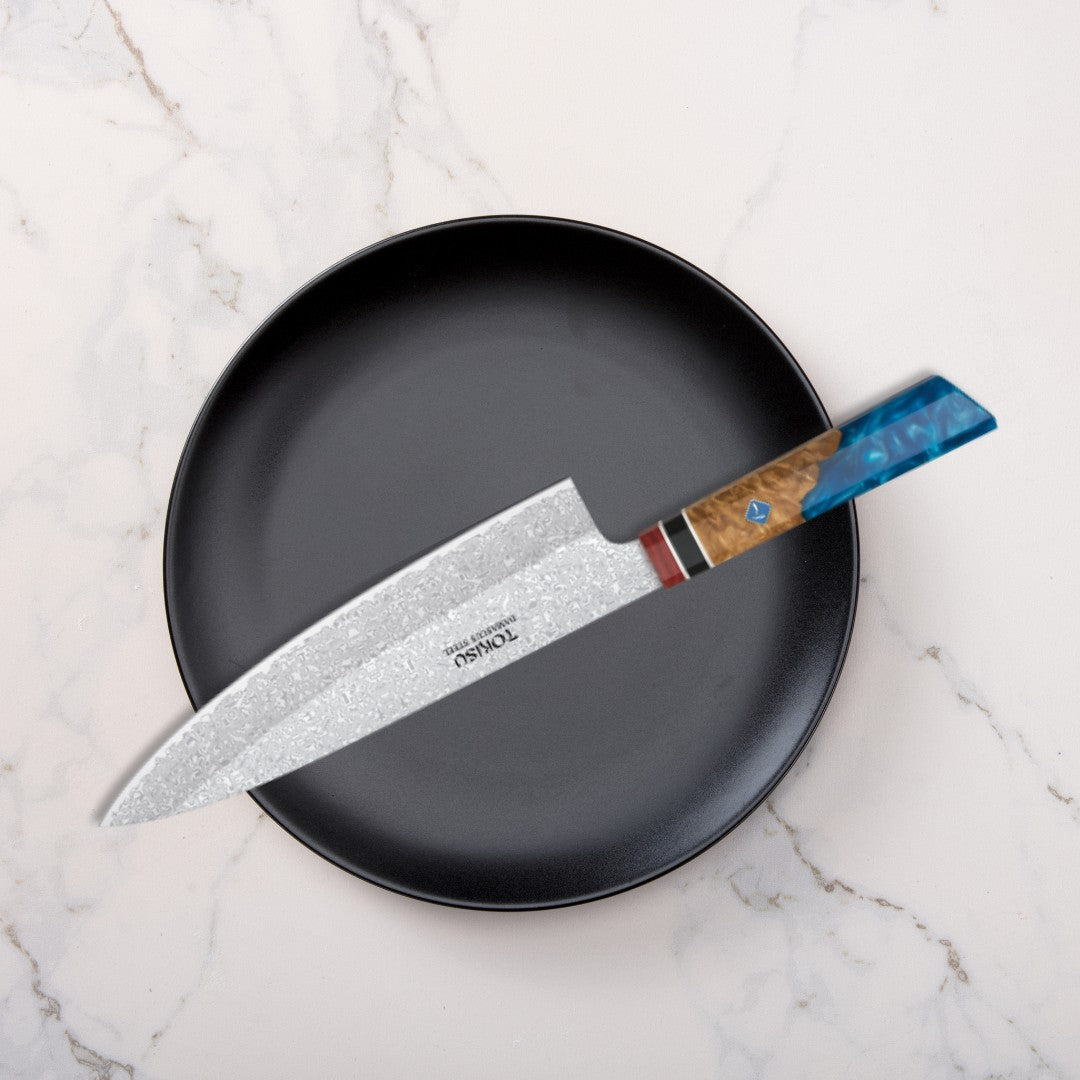 Cuchillo Cocina Profesional  TOKYSU - Cuchillos Cocina Japones GYUTO de Acero DAMASCO 67 capas  21,5