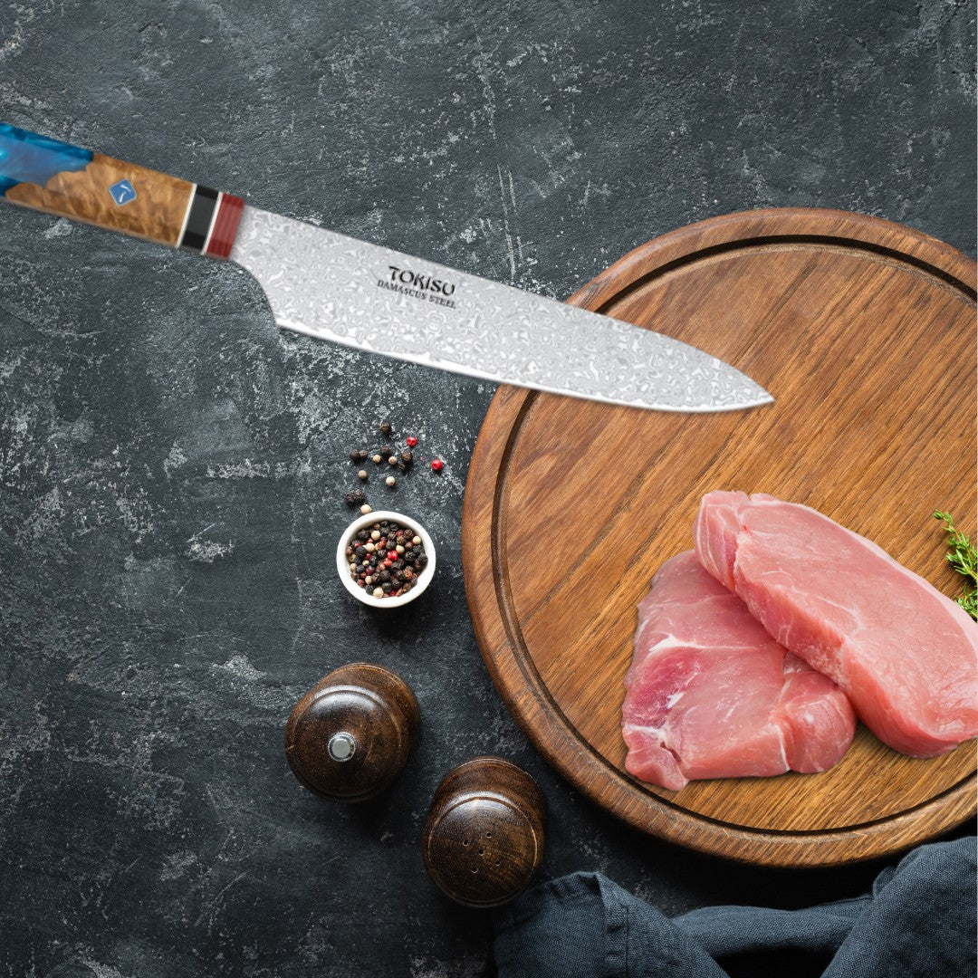 Cuchillo Cocina Profesional TOKYSU - Cuchillos Cocina Japones SMALL GYUTO de Acero DAMASCO 67 capas