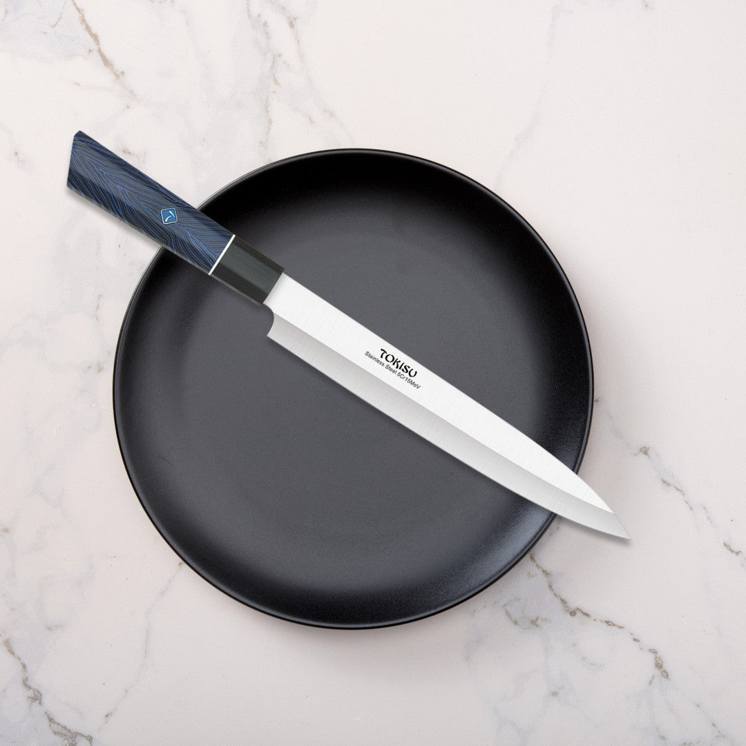 Cuchillo Cocina Profesional  TOKYSU - Cuchillos Cocina Japones YANAGIBA de Acero Inoxidable de 67 capas. Mango G10