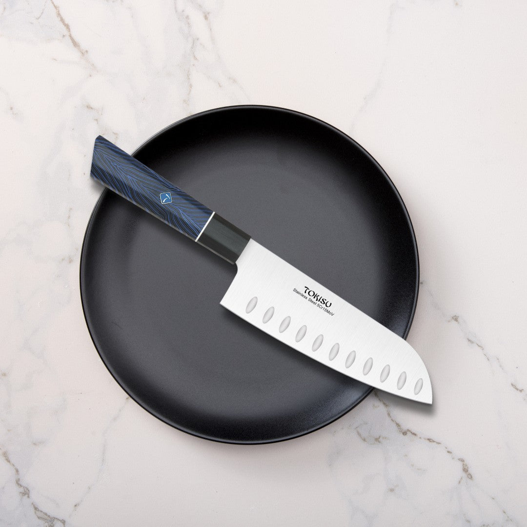 Cuchillo Cocina Profesional TOKYSU - Cuchillos Cocina Japones SANTOKU de Acero Inoxidable de 67 capas 17 cm -  Mango G10 DAMASCO