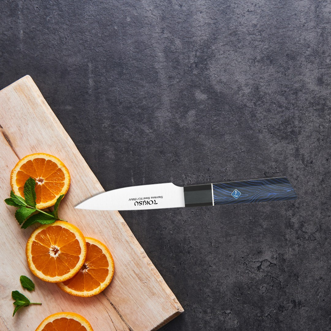 Cuchillo Cocina Profesional  TOKYSU - Cuchillos Cocina Japones PETTY de Acero Inoxidable de 67 capas  11 cm -  Mango G10 DAMASCO