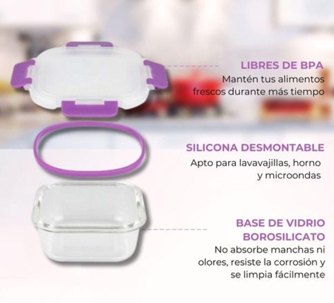 Recipientes de Cristal Para Alimentos - 18 Piezas (9 recipientes y 9 tapas) - Apto para lavavajillas, Microondas y congelador -