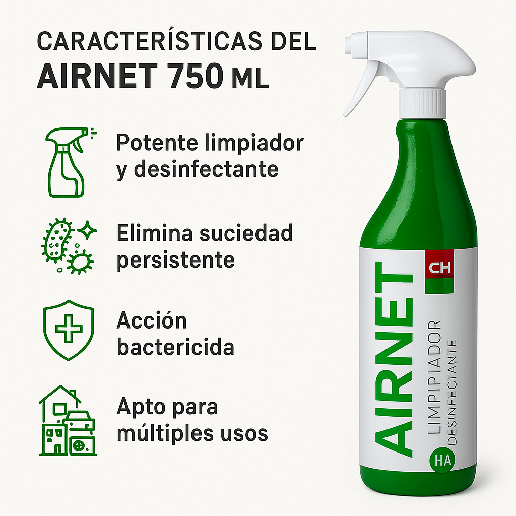 Pack AIRNET + AIRNET  Limpiador Desinfectante Aire Acondicionado Universal 750 ml