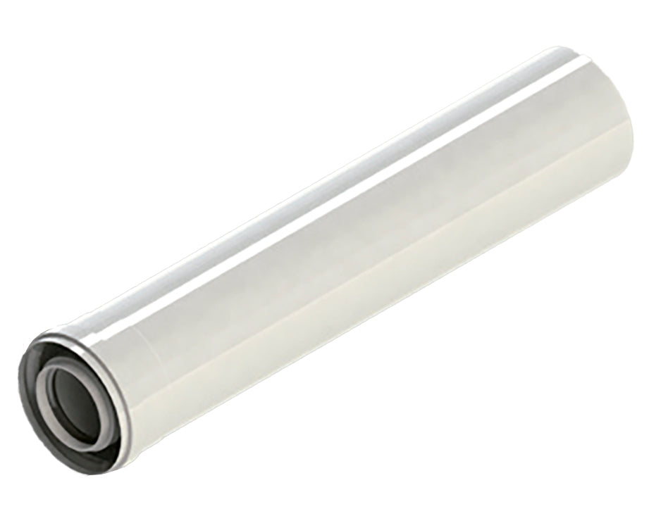 Tubo Ø60/100 x 1000 mm M/H PPS Aluminio blanco para caldera