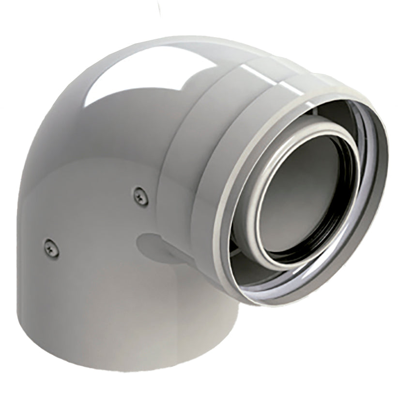 Codo Ø60/100 a 90° M/H Polipropileno para caldera