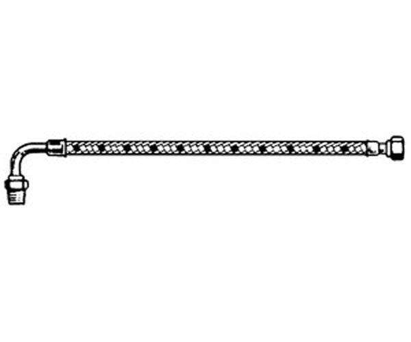 Latiguillo flexible gasóleo con codo 1/4" M x 1/4" H long. 800 mm